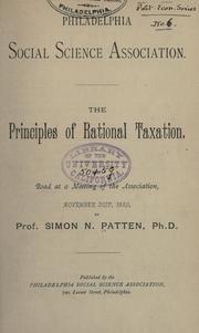 Cover of: Principles of rational taxation. by Simon N. Patten