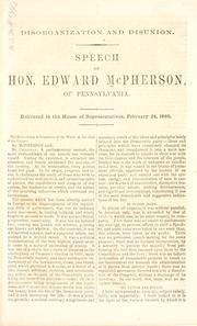 Cover of: Disorganization and disunion. by McPherson, Edward, McPherson, Edward