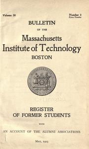 Cover of: Register of former students with an account of the alumni associations, May 1915.