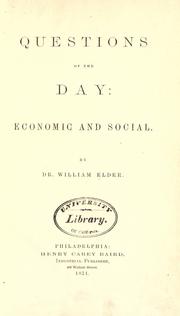 Cover of: Questions of the day: economic and social