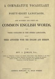 Cover of: A comparative vocabulary of forty-eight languages by J. Tomlin