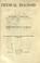 Cover of: Physical diagnosis