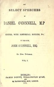 Cover of: The select speeches of Daniel O'Connell