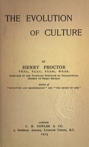 Cover of: evolution of culture.