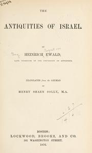 Cover of: The antiquities of Israel by Heinrich Ewald