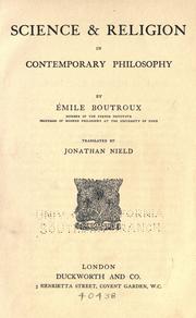 Cover of: Science & religion in contemporary philosophy by Emile Boutroux, Emile Boutroux