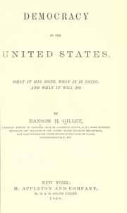 Cover of: Democracy in the United States by Ransom H. Gillet