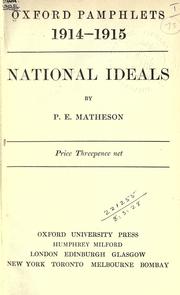 National ideals by P. E. Matheson