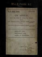 Cover of: In the Privy Council, No. 13 of 1910. by Florence Mining Company, Florence Mining Company