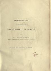 Cover of: Bibliography of the members of the Royal Society of Canada. by Sir John George Bourinot, Sir John George Bourinot