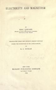 Cover of: Electricity and magnetism. by Eric Mary Gerard, Eric Mary Gerard