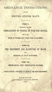 Cover of Ordnance instructions for the United States Navy