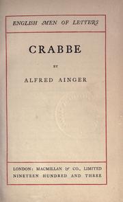 Cover of: Crabbe. by Alfred Ainger, Alfred Ainger