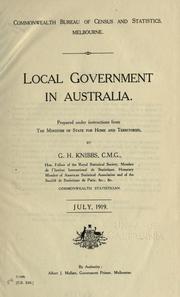 Cover of: Local government in Australia.