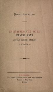 Cover of: En m©·arkelig vise om de s©·ofarne m©·and: an old Danish Ballad