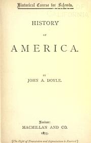 Cover of: History of America.