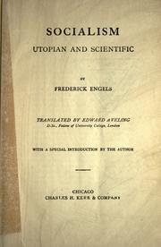 Cover of: Socialism, Utopian and scientific by Friedrich Engels