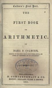 Cover of: The first book of arithmetic. by Dana P. Colburn