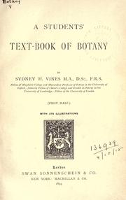 Cover of: A student's text-book of botany. by Sydney Howard Vines