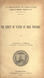 Cover of: The effect of water on rock powders.