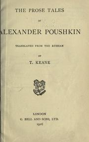 Cover of: The prose tales of Alexander Poushkin by Aleksandr Sergeyevich Pushkin