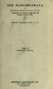 Cover of: The Mahabharata of Krishna-Dwaipayana Vyasa, Volume 5: Translated into English prose from the original Sanskrit Text