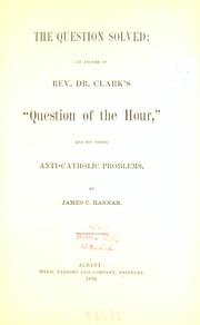 The question solved by James C. Hannan