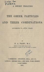 Cover of: A short treatise on the Greek particles by Frederick Apthorp Paley