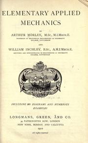 Cover of: Elementary applied mechanics