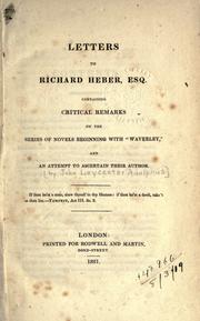 Letters to Richard Heber, Esq by John Leycester Adolphus