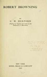 Cover of: Robert Browning by C. H. Herford