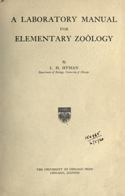 Cover of: A laboratory manual for elementary zoology.