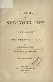 Cover of: History of New York City by William L. Stone
