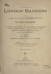 Cover of: A handbook of London bankers