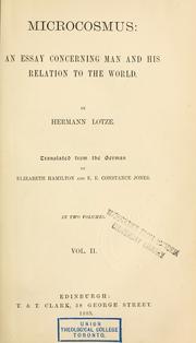 Cover of: Microcosmus by Hermann Lotze