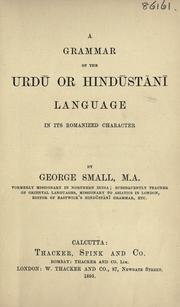 Cover of: A grammar of the Urd©Æu or Hind©Æust©Æan©Æi language in its romanized charac