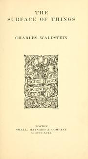 Cover of: The surface of things by Waldstein, Charles Sir
