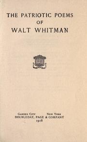 Cover of: The patriotic poems of Walt Whitman