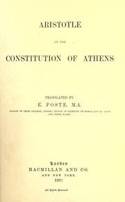 Cover of: Aristotle on the constitution of Athens