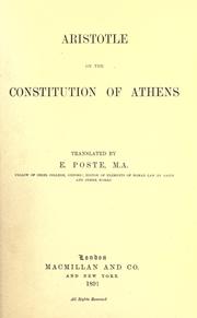 Cover of: Aristotle on the constitution of Athens by Aristotle