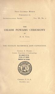 Cover of: The Oraibi Powamu ceremony