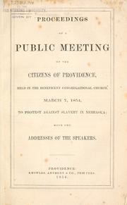 Proceedings of a public meeting of the citizens of Providence by Providence (R.I.). Citizens.