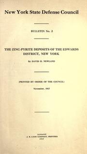 Cover of: The zinc-pyrite deposits of the Edwards district, New York