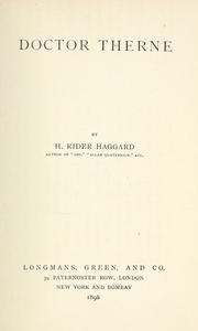 Cover of: Doctor Therne by H. Rider Haggard