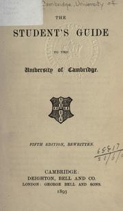Cover of: The student's guide to the University of Cambridge.