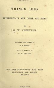 Cover of: Things seen by G. W. Steevens