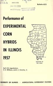 Cover of: Performance of experimental corn hybrids in Illinois, 1957 by Robert W. Jugenheimer