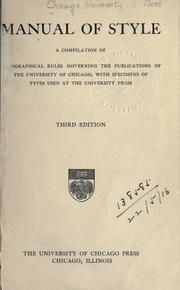 Cover of: A manual of style