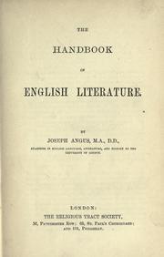 Cover of: The handbook of English literature. by Angus, Joseph
