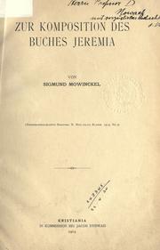 Cover of: Zur Komposition des Buches Jeremia by Sigmund Mowinckel